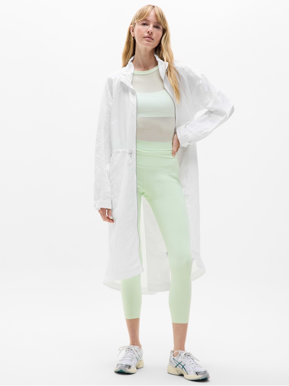 Athleta NWT White Lightweight Longline Anorak Jacket